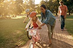 Teaching kids how to ride a bike