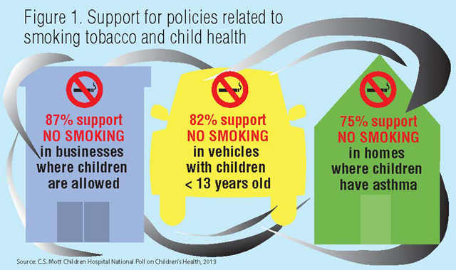 Support for policies related to smoking tobacco and child health