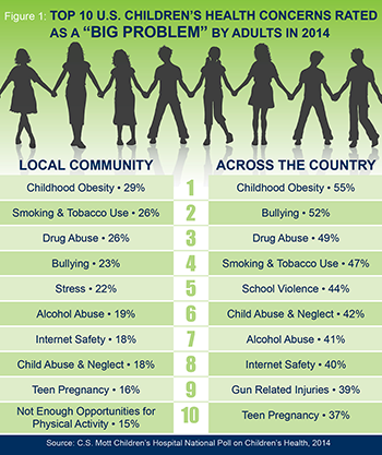 2014 List of Top 10 U.S. Children's Health Concerns