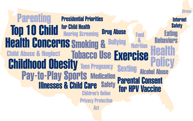Word cloud of topics from 2012 NPCH Reports